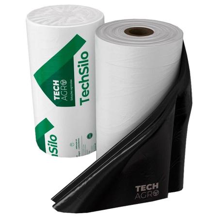 Lona Plástica Techsilo Preta/Branca 8x50m 48kg Techagro - Tech Agro Imagem de Lona Plástica Techsilo Preta/Branca 8x50m 48kg Techagro