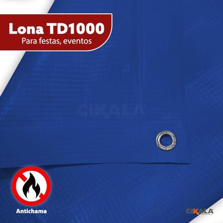 Imagem de Lona Td1000 Azul 7x2 Metros Blackout Espessura 500 Micras Vinil Multiuso 