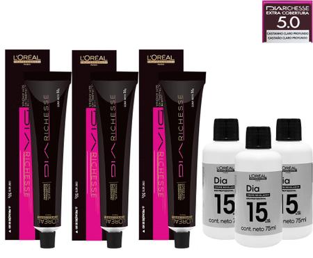 Loreal Kit c/3 Dia Richesse Tonalizante 5.0 Castanho Claro