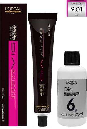 Kit Dia Richesse Tonalizante 80g - Nº5 + Revelador 9v 120ml em