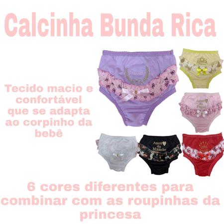 Imagem de Lote com 6 Calcinhas Bunda Rica Tapa Fralda