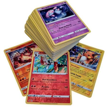 Lote Kit Pokemon 100 Cartas Aleatórias Sem Nenhuma Repetida - R$ 69,9