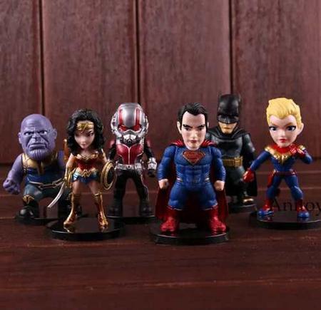 Imagem de Lote De Bonecos Miniaturas Capitã Marvel Dc Thanos Formiga