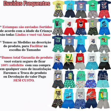 Imagem de Lote De Roupas p/ Menino Manga Curta Com 16 Acessórios De 1 A 8 Anos