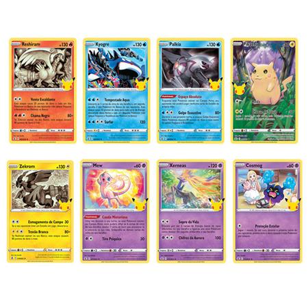 Lote de 12 cartas lendárias e míticas Pokemon – Inclui raras e