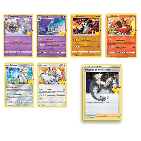 Lote de 12 cartas lendárias e míticas Pokemon – Inclui raras e