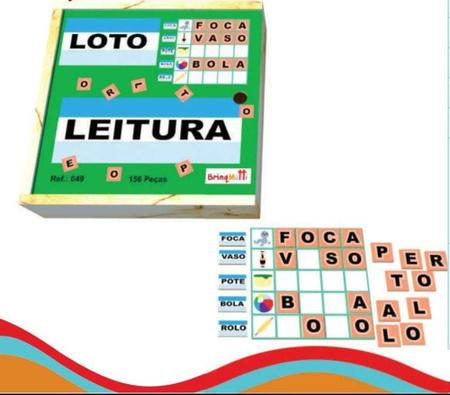 Loto Leitura Jogo para Alfabetização - 156 Peças - Madeira