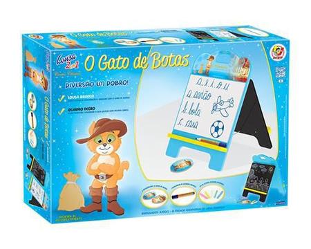 Lousa 2 Em 1 – O Gato De Botas Junges Azul