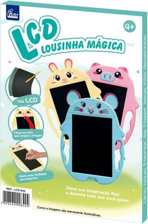 Imagem de Lousa Digital LCD Infantil Tablet Para Desenhar Cor Azul Ratinho LCD482R - Fênix