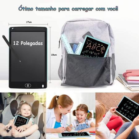 Lousa Mágica Lcd Tablet Escrever Pintar e Desenhar 12 Polega - Online -  Lousa Mágica - Magazine Luiza