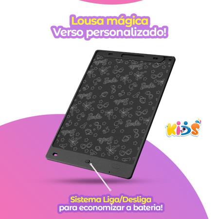 Imagem de Lousa Mágica LED barbie infantil preta LCD tablet + caneta presente menina qualidade premium