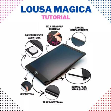 Lousa Mágica Lcd Tablet Escrever Pintar e Desenhar 12 Polega - Online -  Lousa Mágica - Magazine Luiza