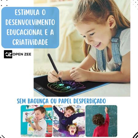 Imagem de Lousa Mágica Tablet Lcd Lousinha Infantil Digital para Escrever e Desenhar