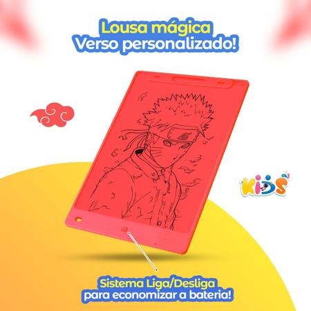 Imagem de Lousa Mágica tablet naruto LED LCD infantil preto + caneta criança menino educativa presente