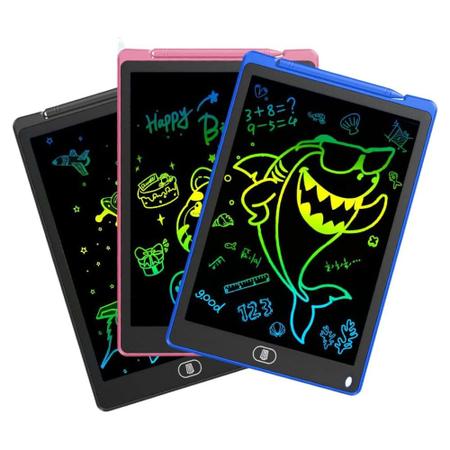 Imagem de LOUSA MAGICA TELA DE LCD TABLET INFANTIL DIGITAL DE ESCREVER E DESENHAR 12" Preta