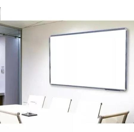 Imagem de Lousa quadro branco 120 x 90 cm grande escolar + apagador + 4 canetas marcadores - moldura de alumínio 
