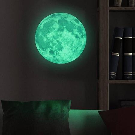 Imagem de Lua 20 cm Fluorescente Adesiva - Neon Brilha no escuro