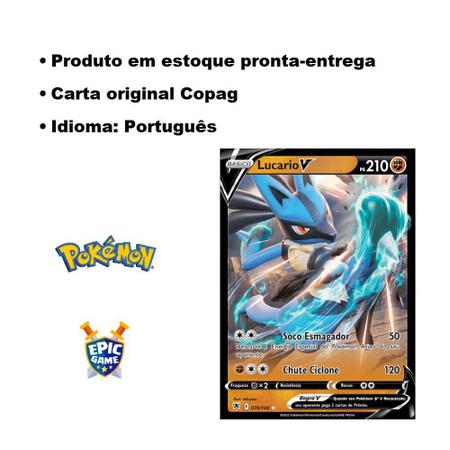 Original Carta Pokemon Lendaria ultra rara Lucario V em Promoção