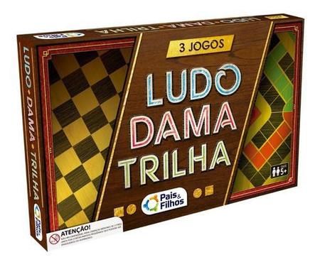 LUDO, DAMA E TRILHA - SUPER JOGOS Kit com 3 Jogos Educativos E