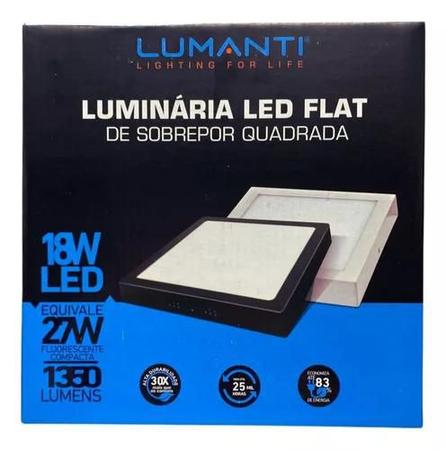 Imagem de Lum. Painel Led Sob. Quadrado Branco 18w 6500k - Lumanti