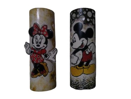 Imagem de Luminária Abajur Artesanal Mickey e Minnie :Kit 1 (PVC) - L&T ARTESANATOS