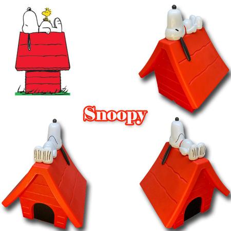 Imagem de Luminária Abajur de mesa Casinha Snoopy Vermelha Grande