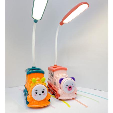Imagem de Luminária abajur de mesa infantil modelo trenzinho alegre e divertido