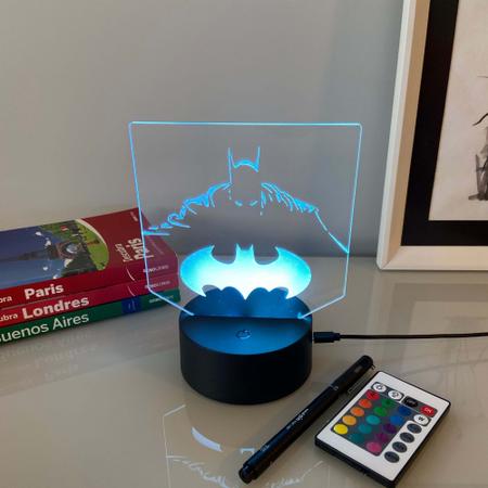 Luminária Batman Lego Decorativa Abajur Led