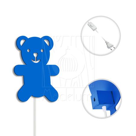 Imagem de Luminária Abajur Parede Urso B Madeira G9 30cm Decoração