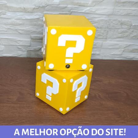 Luminária Retrobox cubo do Mario com 20 mil jogos