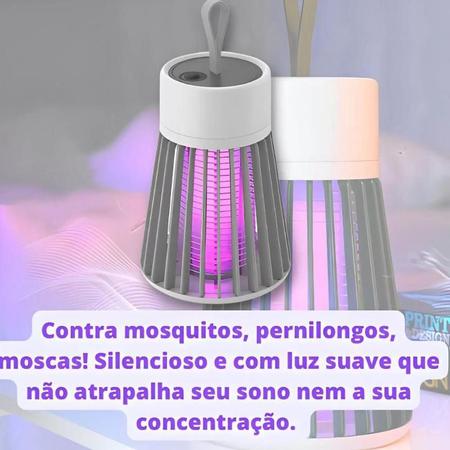 Imagem de Luminaria Armadilha Eletrica Repelente Choque Lampada Luz Ultravioleta LED Luz UV USB Mata Mosquito da Dengue
