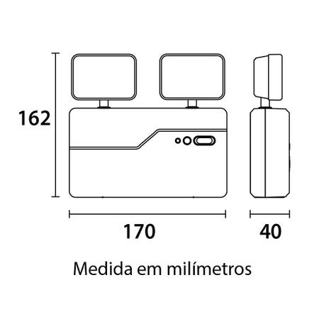 Imagem de Luminaria Bloco Emergencia Led 2200 Lumens 2 Faróis Direcionáveis Blumenau Iluminação