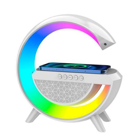 Imagem de Luminária Caixa De Som De Mesa Carregador Indução Bluetooth