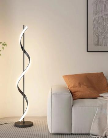Imagem de Luminária Chão Moderna Slim Sofisticada Espiral em LED  -1,00m ou 1,40m