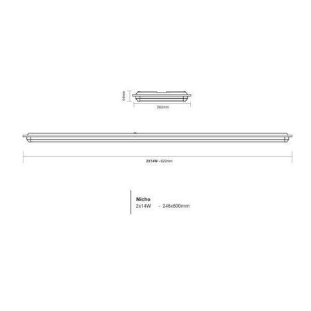 Imagem de Luminária de Embutir Taschibra com Aletas TD 60 - 2x14W