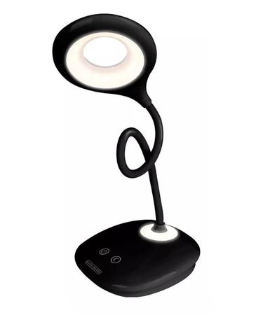 Imagem de Luminária de Mesa 6W Branca Touch Bateria Branca ou Preto