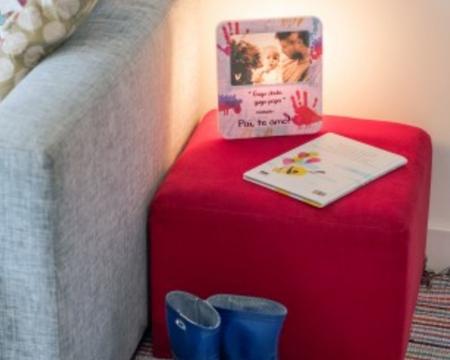 Imagem de Luminária de Mesa Abajur Porta Retrato Pai de Bebê Usare Presentear Dia dos Pais Decoração Quarto Sala Escritório