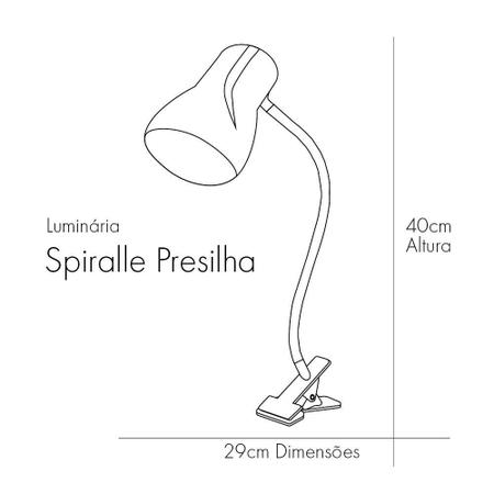 Imagem de Luminária De Mesa Articulada Spiralle Presilha/Garra Startec