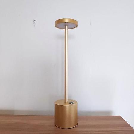 Imagem de Luminária de mesa dourada recarregável com bateria portátil para decoração de casa e jantar