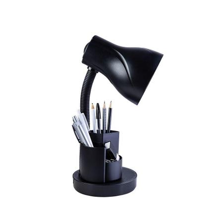 Imagem de Luminaria de mesa escritório estudo spiralle porta lapis/caneta preta