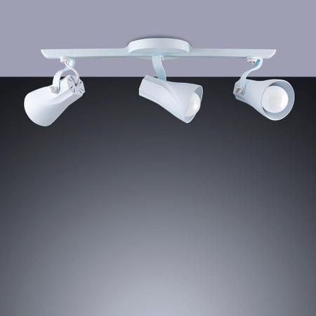 Imagem de Luminária de Teto Spot de Sobrepor Trilho Direcionável Octa Design Moderno Quarto Sala 3 lâmpadas E27 Bivolt