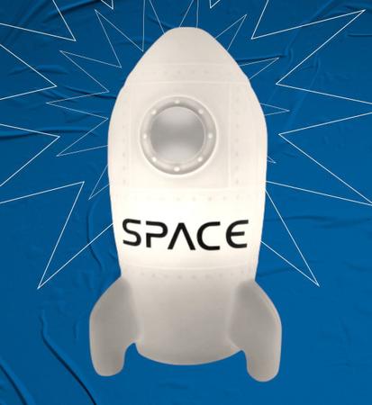 Imagem de Luminária Decoração Quarto Infantil Foguete Space Decorfun