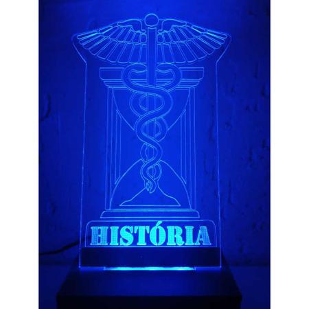 Luminária Decorativa Abajur Led Professor História Personalizada c/ Nome - Wood Back Design Imagem de Luminária Decorativa Abajur Led Professor História Personalizada c/ Nome