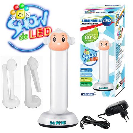 Luminária Elétrica Led Macaco Branco - LA-D438 - Dorémi Brinquedos - COML  BEL-VOLO MUNDI - Luminária de Mesa - Magazine Luiza