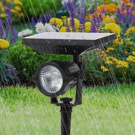 Imagem de Luminária Espeto Jardim Solar Com Lâmpada 7 Leds Branco Quente