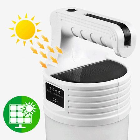 Imagem de Luminaria Lanterna Solar 2 Em 1 Gancho Pendurar Duplo Led Portatil Acende Resistente Agua Camping Iluminaçao Segurança Sos Lampada