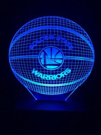 Luminária Led 16 Cores, Golden State Warriors, Basquete, Jogo