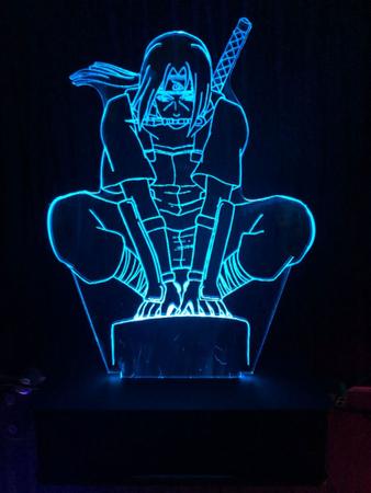 Sasuke Naruto Luminária de Parede Led Rgb