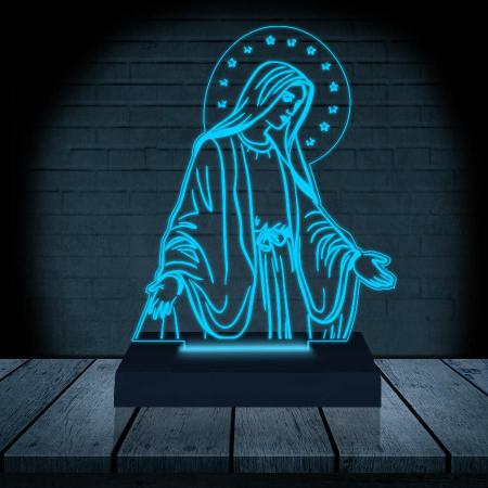 Imagem de Luminária Led 3D Abajur  Nossa Senhora das Graças Presente Criativo Decoração