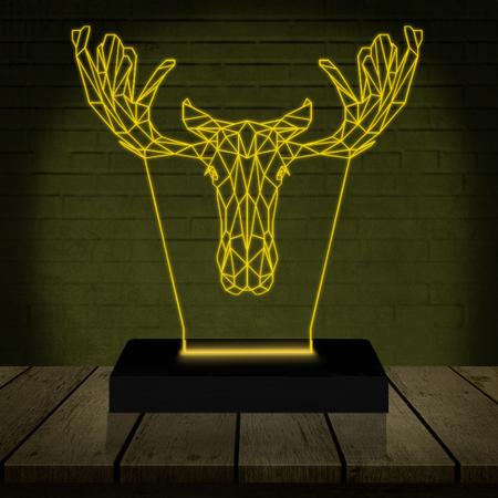 Luminária Led 3d Alce Veado Abajur 2 Presente Criativo Decoração - 3D Fantasy Imagem de Luminária Led 3d Alce Veado Abajur 2 Presente Criativo Decoração